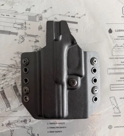 Kabura Glock 17, lewa, naleśnik OWB DoubleTap