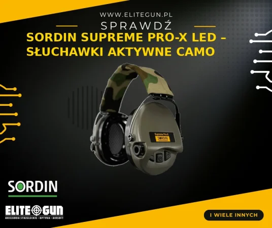 Sordin Supreme Pro-X LED Camo 75302-X-07-S - Aktywne słuchawki ochronne z diodą LED 1449,99 zł